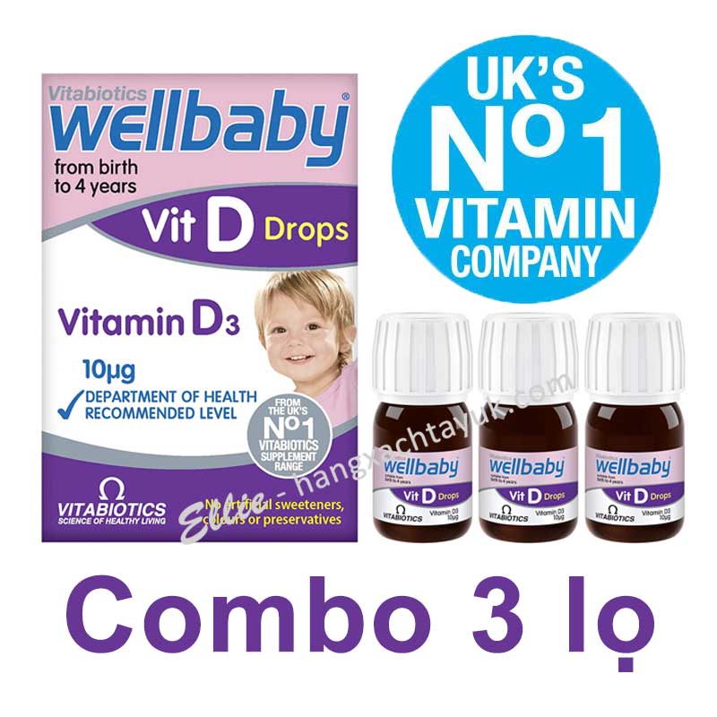 Vitabiotics Wellbaby Vit D Drops - Vitamin D dạng giọt Vib003 30ml