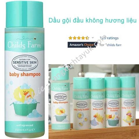 Childs Farm Baby Shampoo Unfragranced - Dầu gội đầu không mùi Childs Farm CF600  250ml