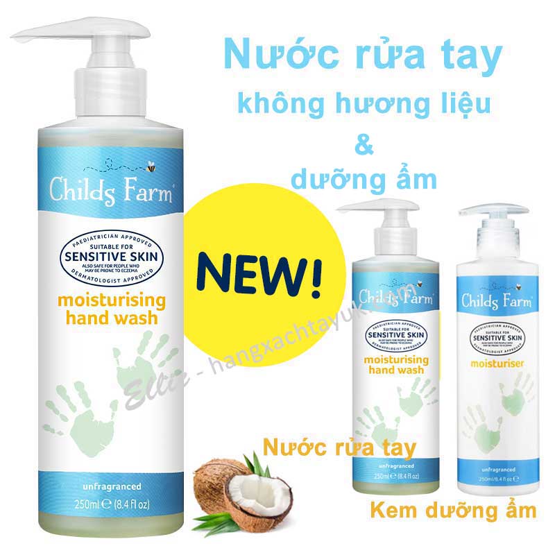 Childs Farm Moisturising Hand Wash, unfragranced - Nước rửa tay không mùi Childs Farm CF008  250ml