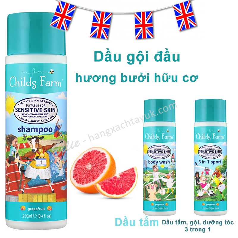 Childs Farm Shampoo, grapefruit - Dầu gội đầu hương bưởi CF015  250ml