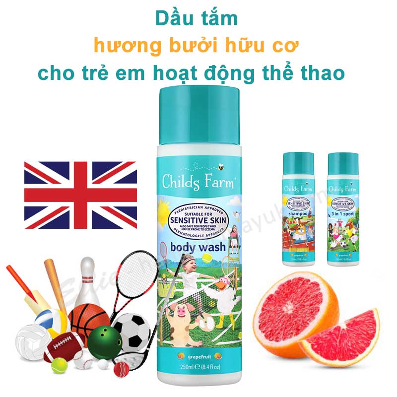 Childs Farm Body wash, grapefruit - Dầu tắm hương bưởi Childs Farm CF016  250ml