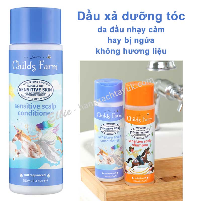 Childs Farm sensitive scalp conditioner, unfragranced - Dầu xả dưỡng tóc cho da đầu nhạy cảm CF010  250ml