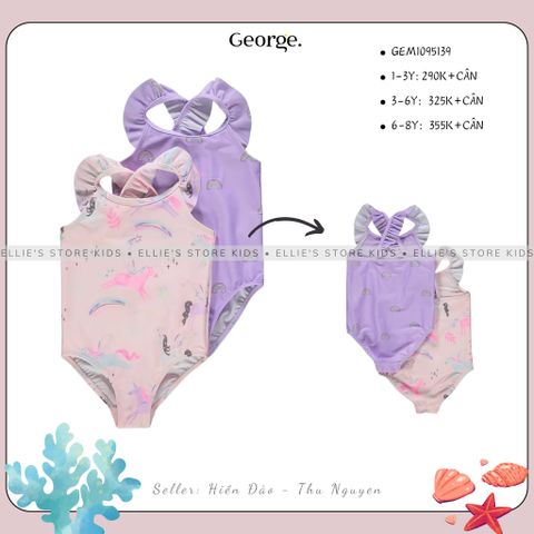 Set 2 bộ đồ bơi liền mảnh cho bé gái GEORGE