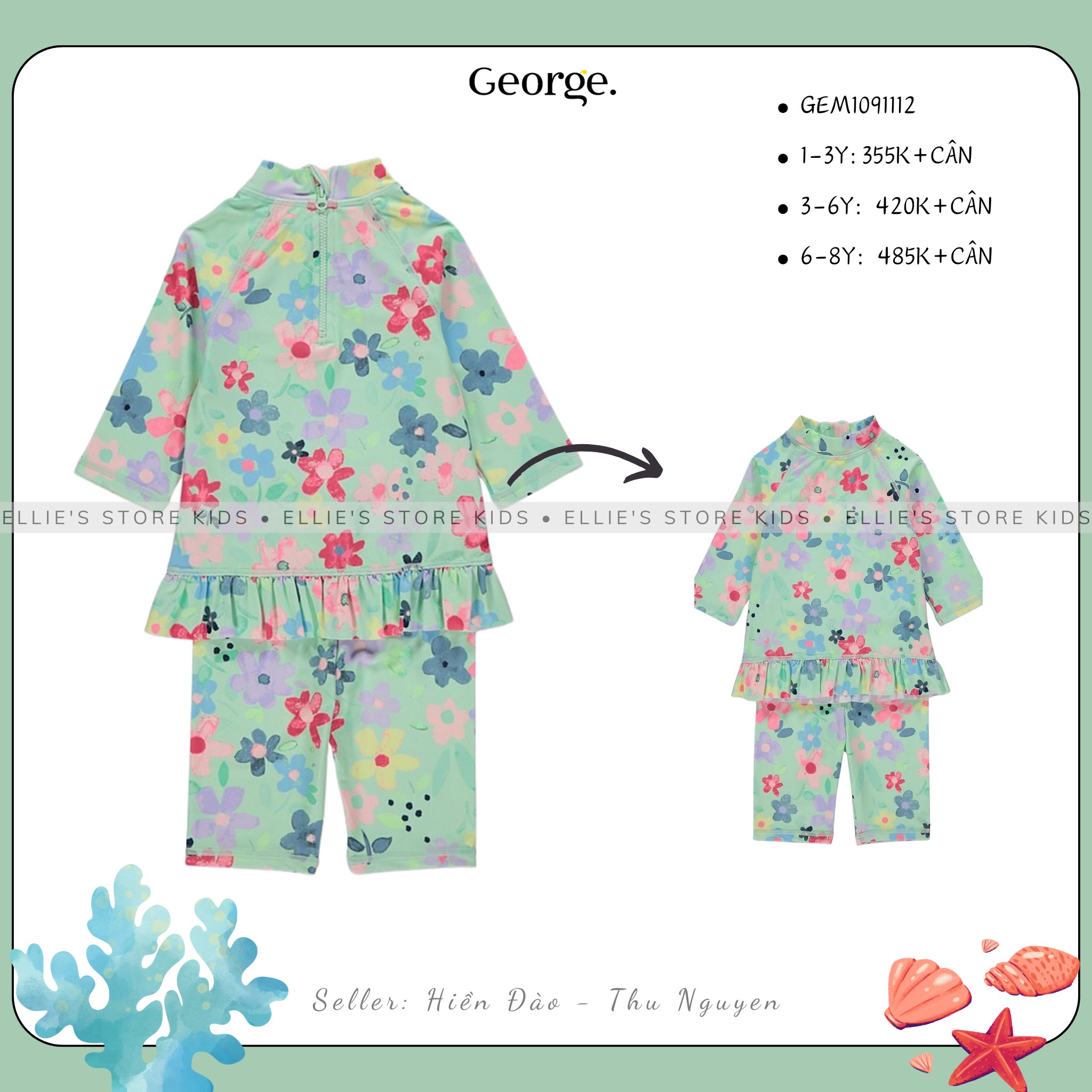 Set đồ bơi cho bé gái GEORGE