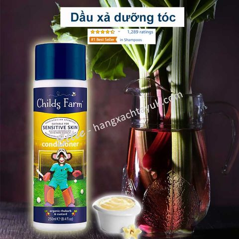 Childs Farm Conditioner Rhubarb and Custard - Dầu xả dưỡng tóc cây đại hoàng CF168  250ml