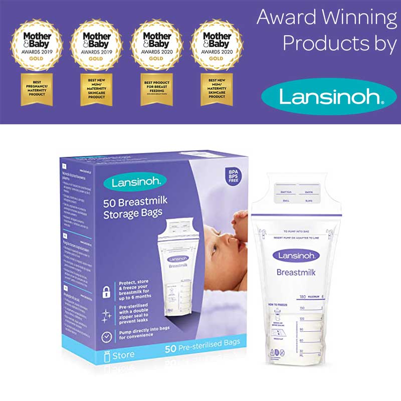 Lansinoh Breast Milk Storage Bags Breastmilk Pouches - Túi trữ sữa Lansinoh 180ml