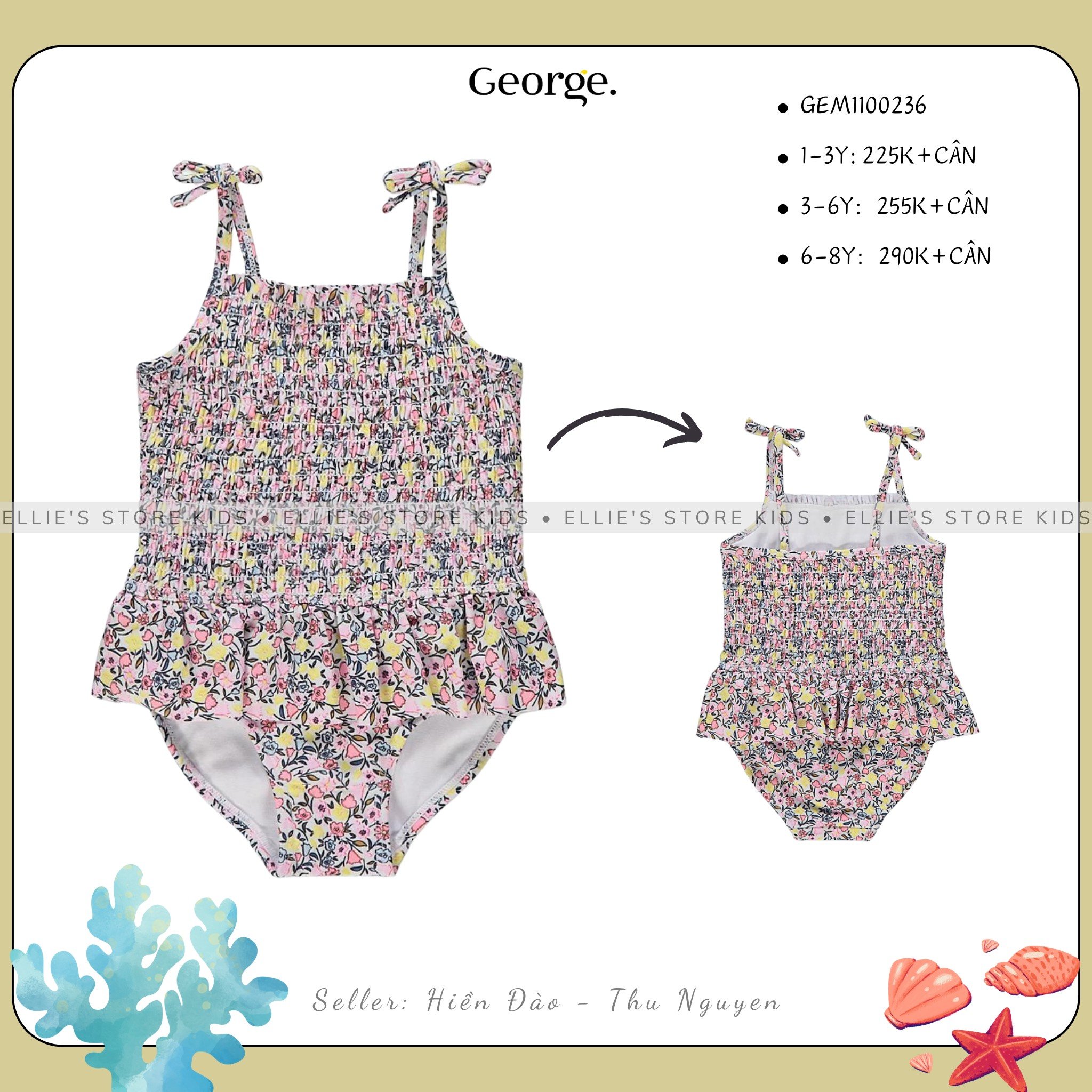 Đồ bơi liền mảnh bé gái GEORGE