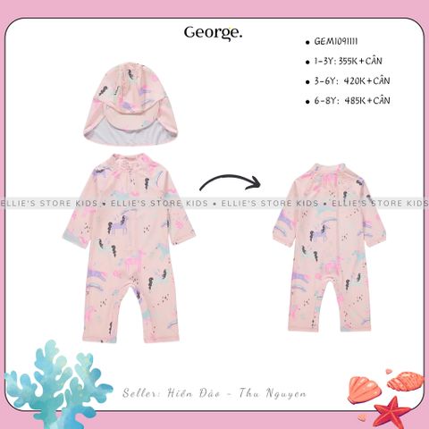 Set đồ bơi liền mảnh kèm mũ unicorn GEORGE