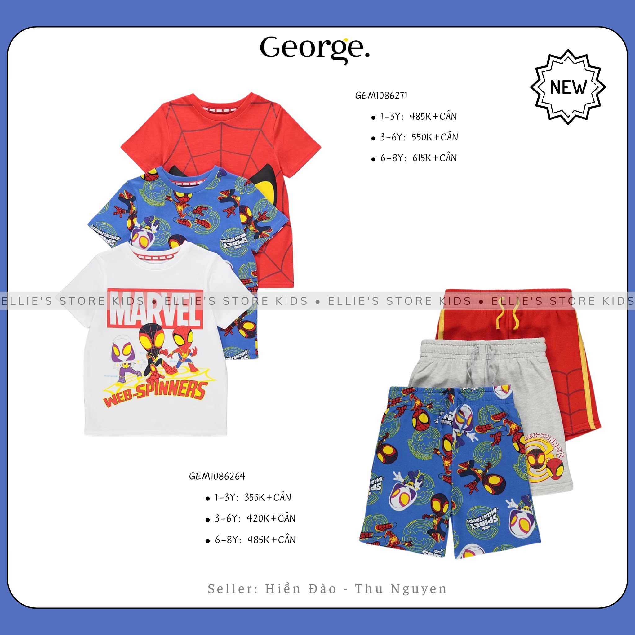 Set áo và quần người nhện cho bé trai GEORGE