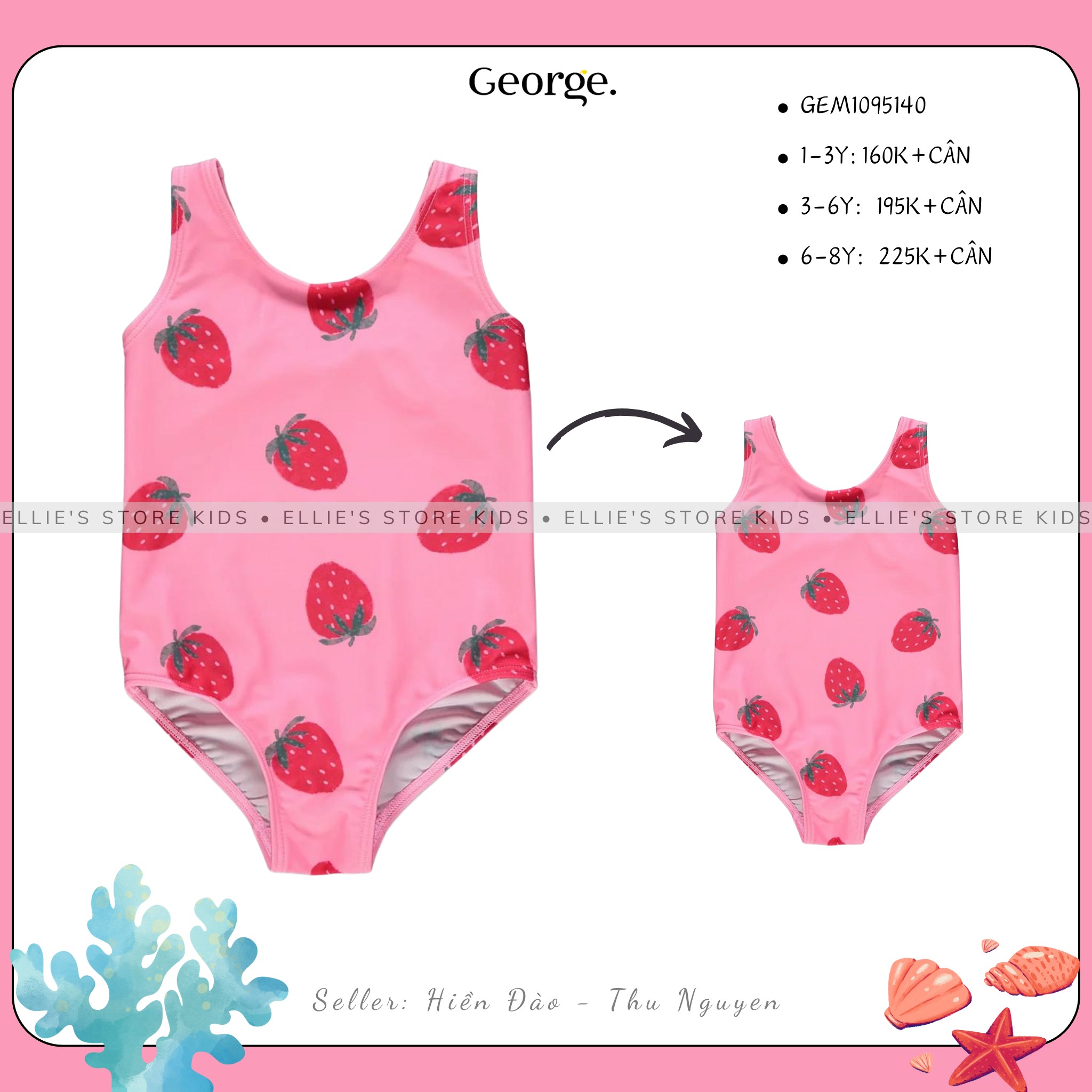 Đồ bơi liền mảnh bé gái GEORGE