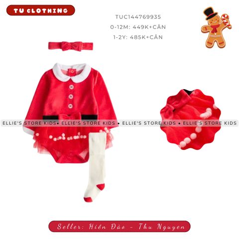 Set bodysuit đỏ kèm nơ Tu Clothing