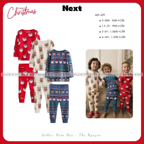 Set 3 bộ pyjamas NEXT hoạ tiết Giáng Sinh 665639