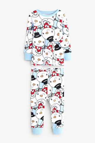 Set pyjamas nỉ lông mềm NEXT hoạ tiết người tuyết 665623