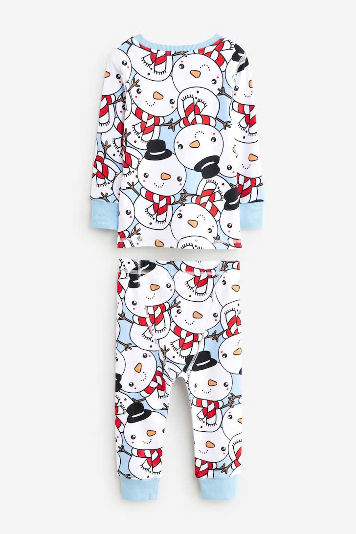 Set pyjamas nỉ lông mềm NEXT hoạ tiết người tuyết 665623