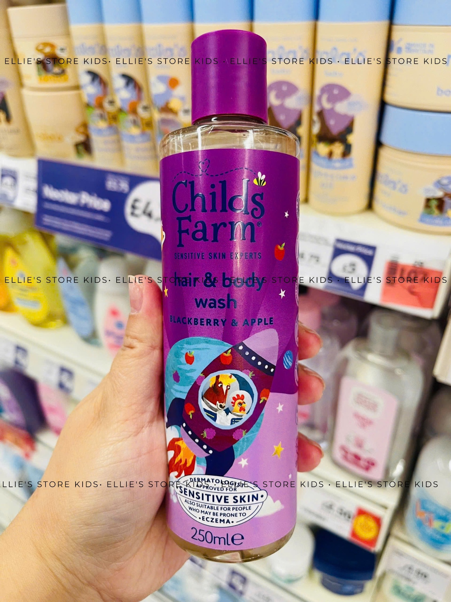 Childs Farm Hair & Body wash blackberry & organic apple - Dầu tắm gội mâm xôi đen & táo CF024  250ml