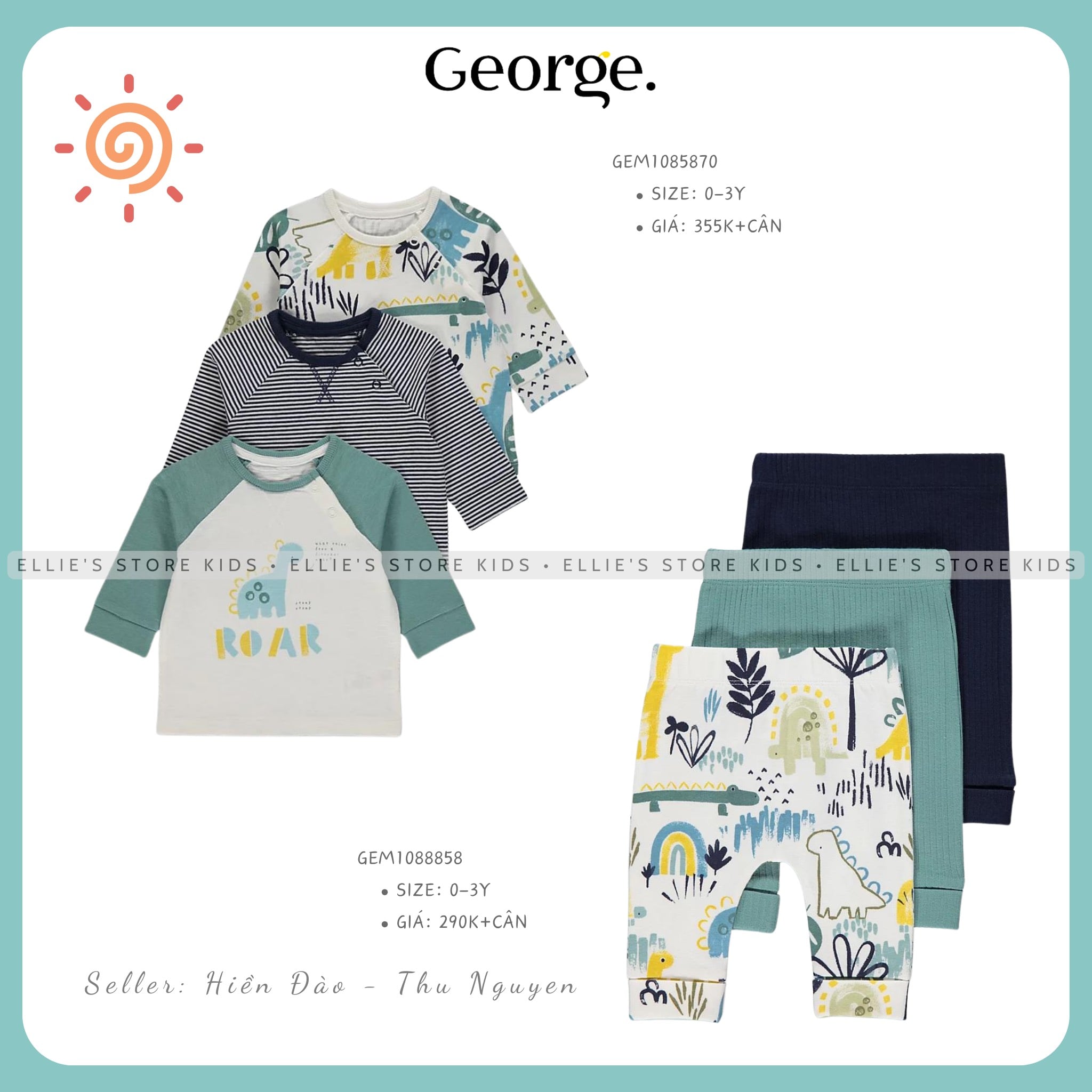 Set áo và quần đồng bộ cho trẻ sơ sinh GEORGE