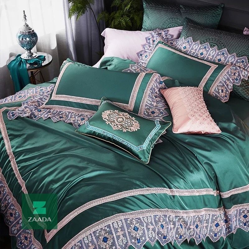 BỘ CHĂN GỐI DỆT LỤA THÊU MURIEL