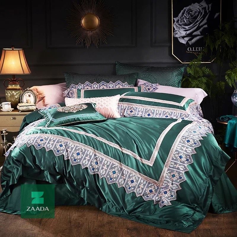 BỘ CHĂN GỐI DỆT LỤA THÊU MURIEL