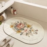  Thảm mút dẹt Hoa vintage nền trơn 40x60cm 