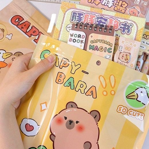  Túi zip big size 24x30cm Capybara 