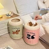  Thùng rác thú kẻ caro 12L 