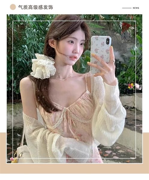  Scrunchies trắng viền ren 