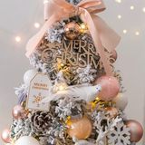  Cây thông giáng sinh phủ tuyết tone hồng 45cm 