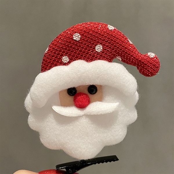  Kẹp tóc ông già Noel mũ chấm bi 