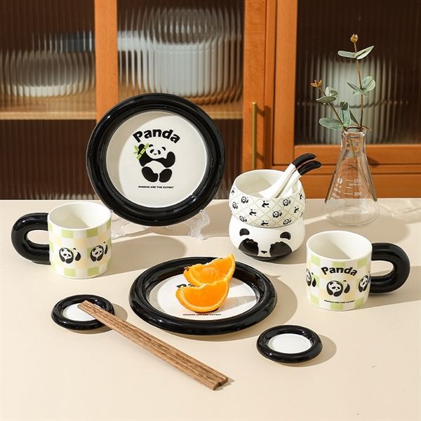  Set bát đĩa panda 2 người 12 chi tiết 