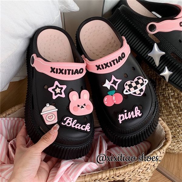  Dép cross thỏ Black Pink 