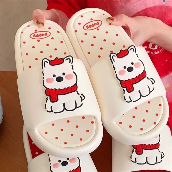  Dép cún quàng khăn đế chấm bi 