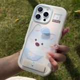  Ốp charm nổi + chân đỡ cún yếm xanh 