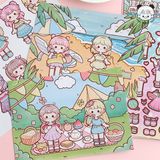  Sticker stylist bé đi biển Telado 