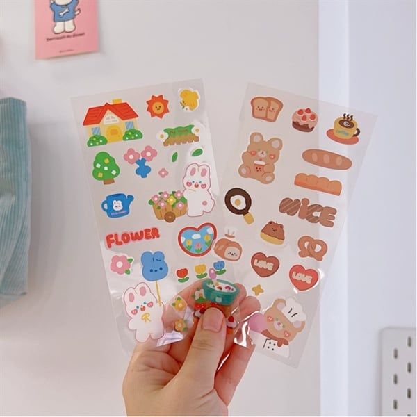  Set Sticker 10 tờ cún trắng 