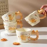  Cốc quai mèo viền sóng 350ml 