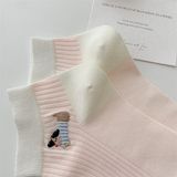  Tất Xiaohesi cổ ngắn cún xúc xích 