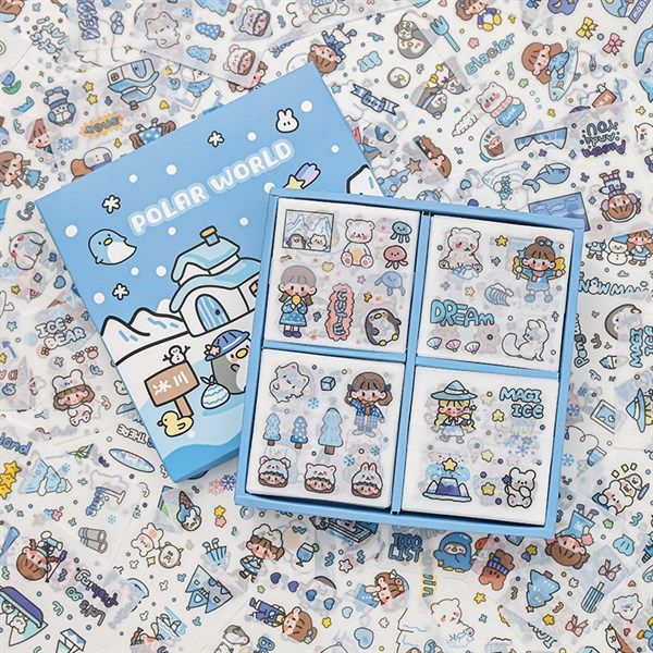  Box sticker Polar world 100 tờ 