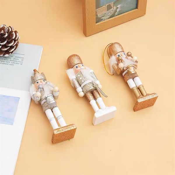  Người gỗ decor Giáng Sinh tone vàng 12cm (set 5) 