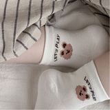  Tất Kid mặt lưới gấu chữ nơ 