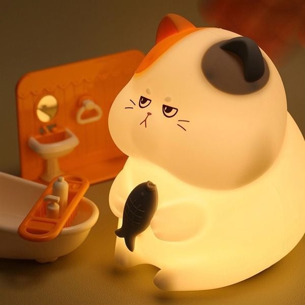 Đèn ngủ mèo ôm cá 