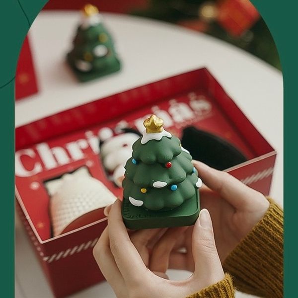  Set 3 nến thơm Giáng Sinh hộp quà đỏ 