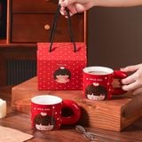  Cốc sứ bé táo đỏ kèm hộp quà 400ml 
