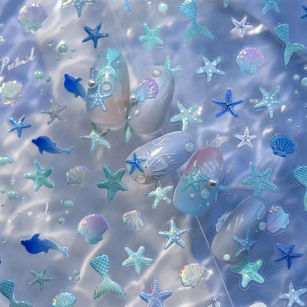  Sticker dán móng Tomoni vỏ sò cá 