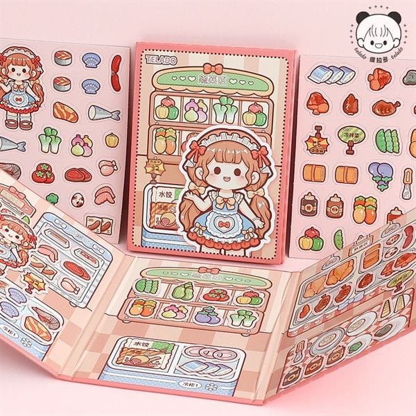  Sticker nổi nam châm 3 background bé Telado 