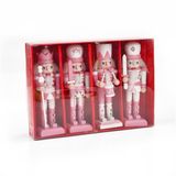  Người gỗ decor Giáng Sinh tone Hồng 12cm (set 4) 