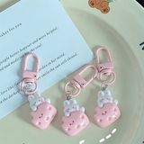  Móc khoá mini thỏ phomai hồng 