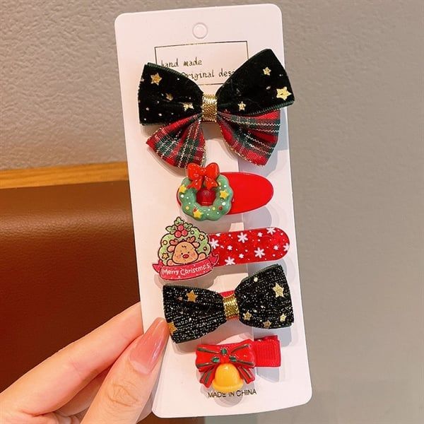  Set kẹp tóc Giáng Sinh 5 loại mix mẫu 