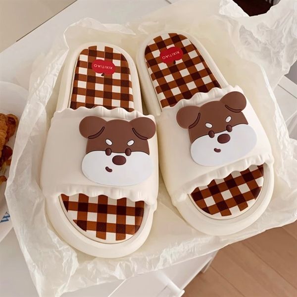  Dép bánh mì cún đế caro 