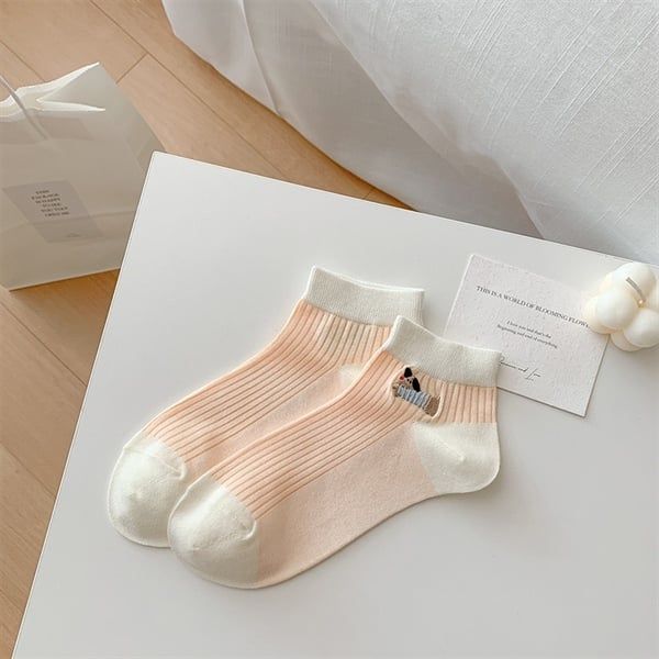  Tất Xiaohesi cổ ngắn cún xúc xích 