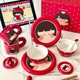  Set bát đĩa bé táo đỏ 
